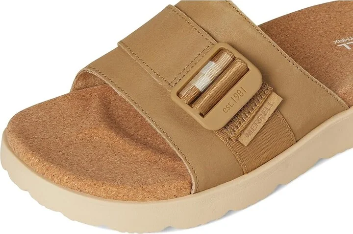 Merrell Fleur Slide Women's Sandals Beaver : 5 M, Leather - Image 7