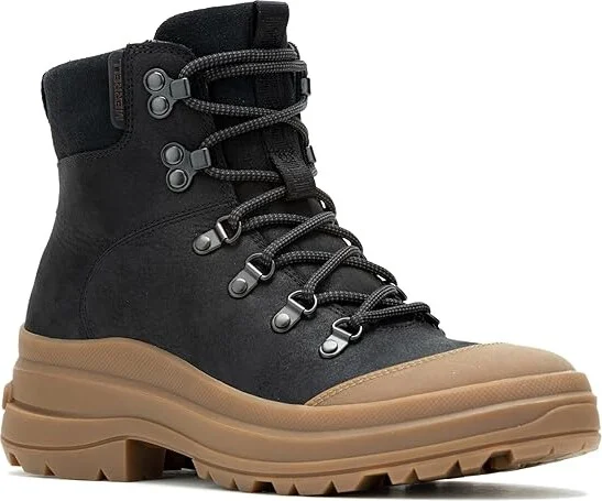 Merrell Harper Lace Zip Waterproof Women's Boots Black/Gum : 5.5 M, Leather