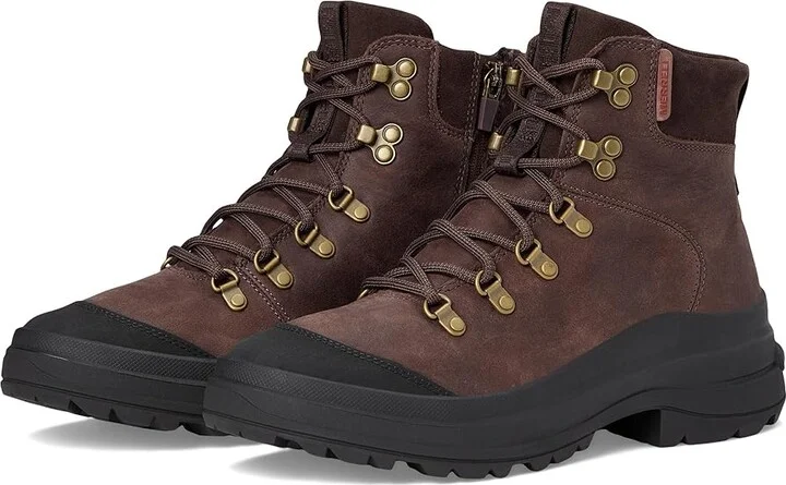 Merrell Harper Lace Zip Waterproof Women's Boots Bracken : 9 M, Leather