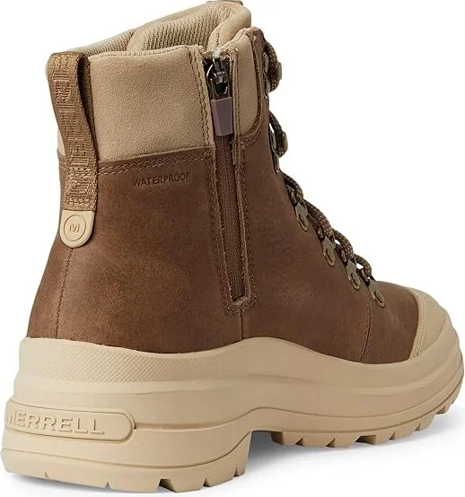 Merrell Harper Lace Zip Waterproof Women's Boots Khaki : 8 M, Leather - Image 4