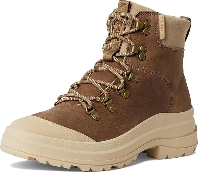 Merrell Harper Lace Zip Waterproof Women's Boots Khaki : 8 M, Leather - Image 5