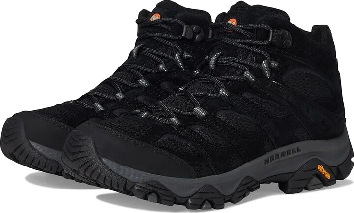 Merrell Moab 3 Mid Men's Shoes Black Night : 7 W, Leather/Textile