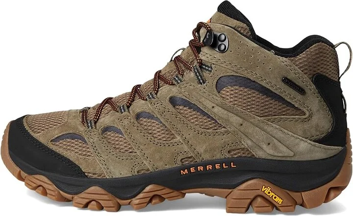 Merrell Moab 3 Mid Waterproof Men's Shoes Olive/Gum 1 : 8 W, Leather/Textile - Image 6