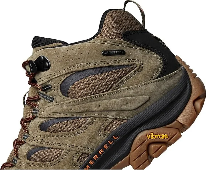 Merrell Moab 3 Mid Waterproof Men's Shoes Olive/Gum 1 : 8 W, Leather/Textile - Image 7