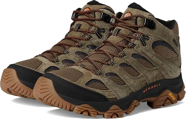 Merrell Moab 3 Mid Waterproof Men's Shoes Olive/Gum 1 : 8 W, Leather/Textile