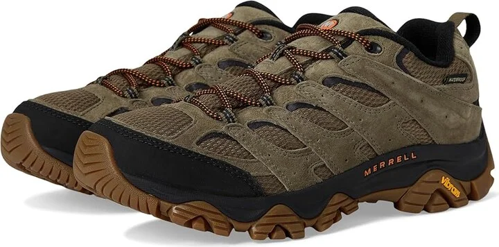Merrell Moab 3 Waterproof Men's Shoes Olive/Gum 1 : 7 W, Leather/Textile