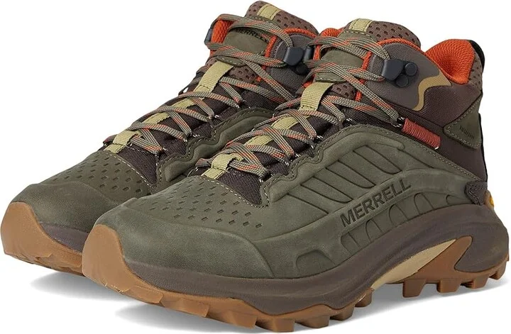 Merrell Moab Speed 2 Leather Mid Waterproof Men's Shoes Olive : 11 M