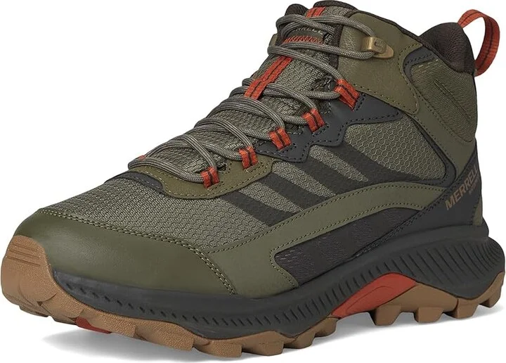 Merrell Speed Strike 2 Mid Waterproof Men's Climbing Shoes Olive : 7 M, Leather - Image 5