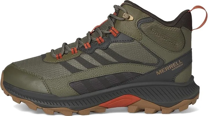 Merrell Speed Strike 2 Mid Waterproof Men's Climbing Shoes Olive : 7 M, Leather - Image 6