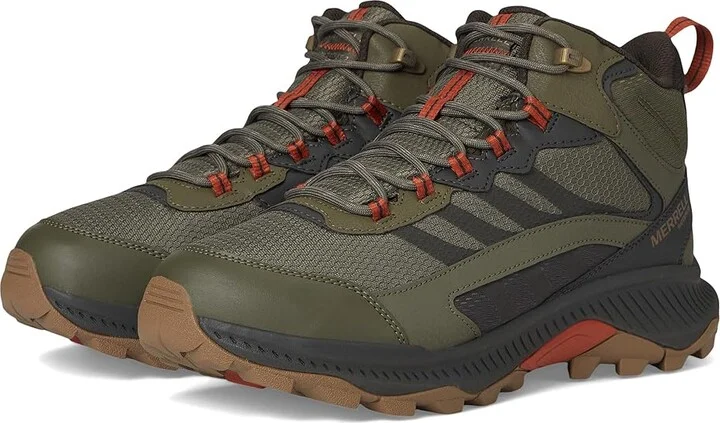 Merrell Speed Strike 2 Mid Waterproof Men's Climbing Shoes Olive : 7 M, Leather