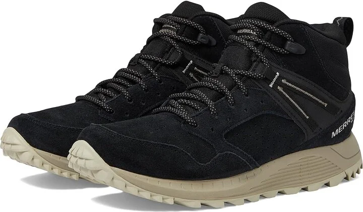 Merrell Wildwood Mid LTR Waterproof Women's Shoes Black 1 : 7 M, Leather/Suede