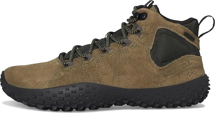 Merrell Wrapt Mid WP Men's Climbing Shoes Olive/Black : 8.5 M, Suede - Image 6