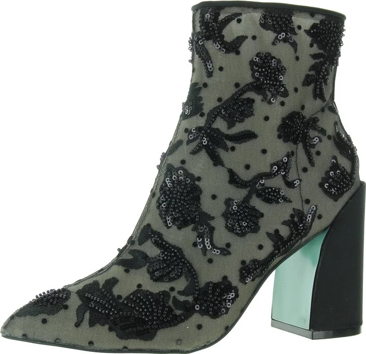 Merri Womens Beaded Man Made Booties