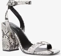 Merriam Snake Embossed Leather Block Heel Sandal - Image 3