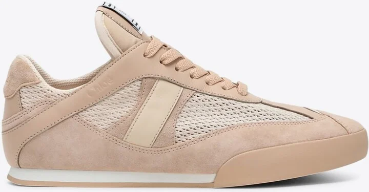 Mesh and Leather Low-Top Sneakers
