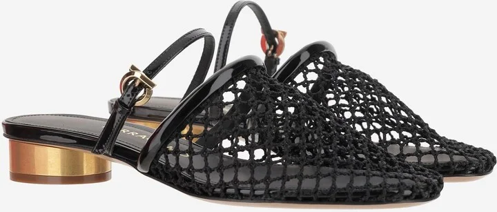 Mesh And Leather Mules - Image 3
