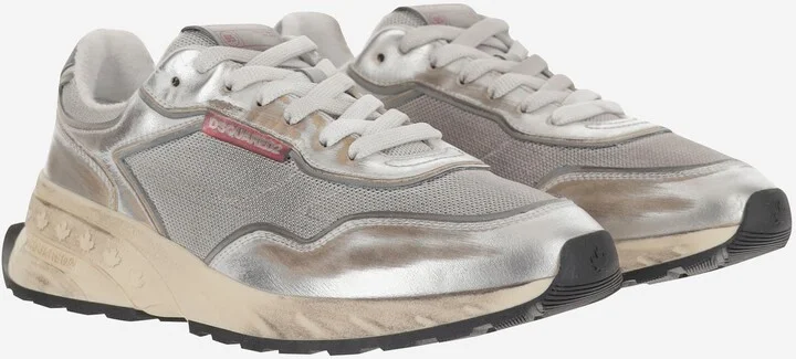 Mesh And Leather Sneakers With Logo - Image 3