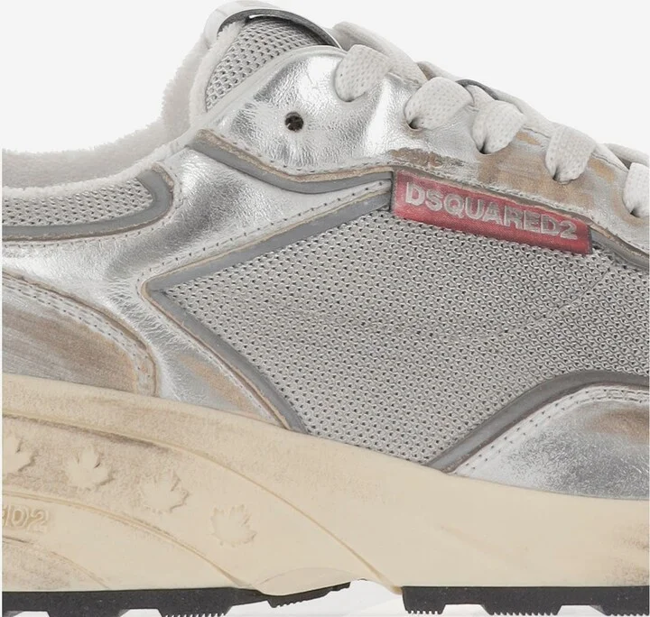 Mesh And Leather Sneakers With Logo - Image 5