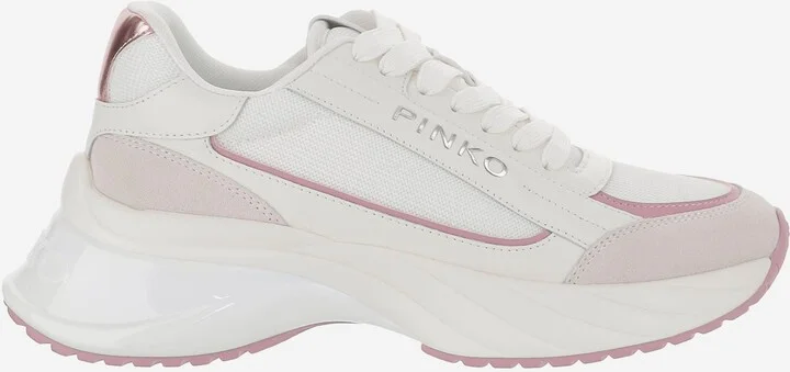 Mesh And Leather Sneakers With Logo