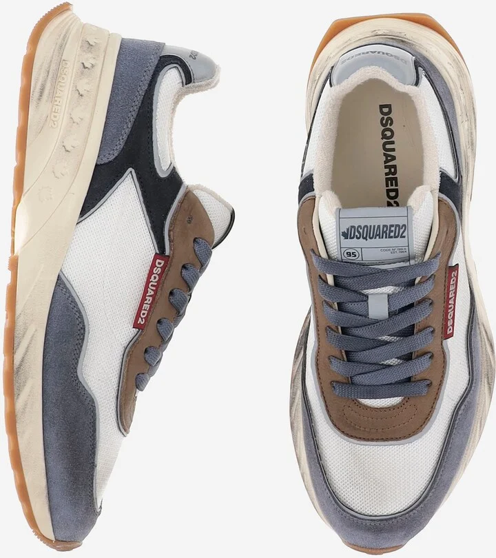 Mesh And Leather Sprinter Sneakers With Logo - Image 2