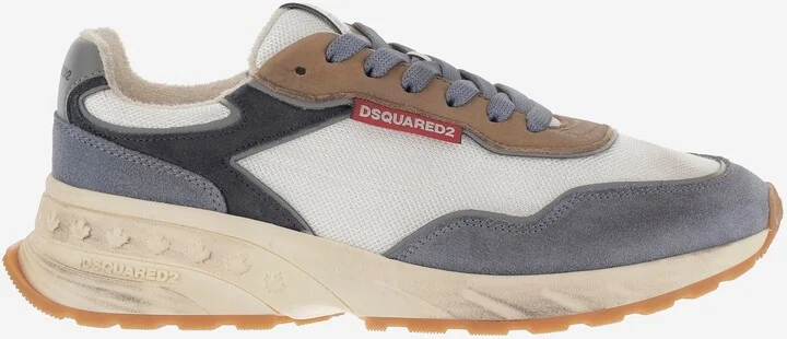 Mesh And Leather Sprinter Sneakers With Logo