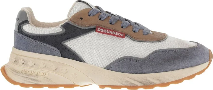 Mesh And Leather Sprinter Sneakers With Logo