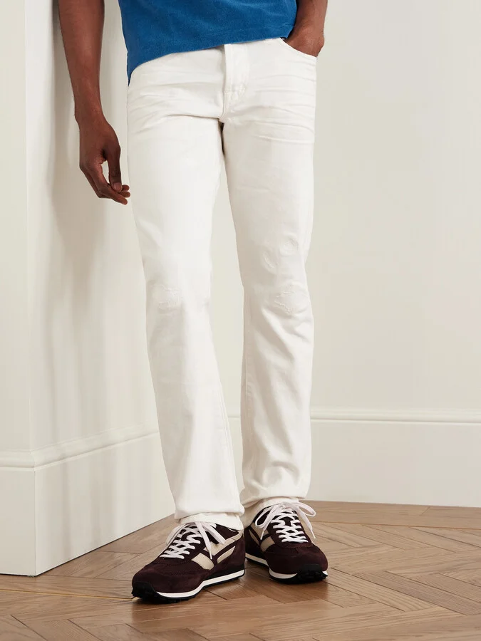Mesh and Leather-Trimmed Suede Sneakers - Image 2