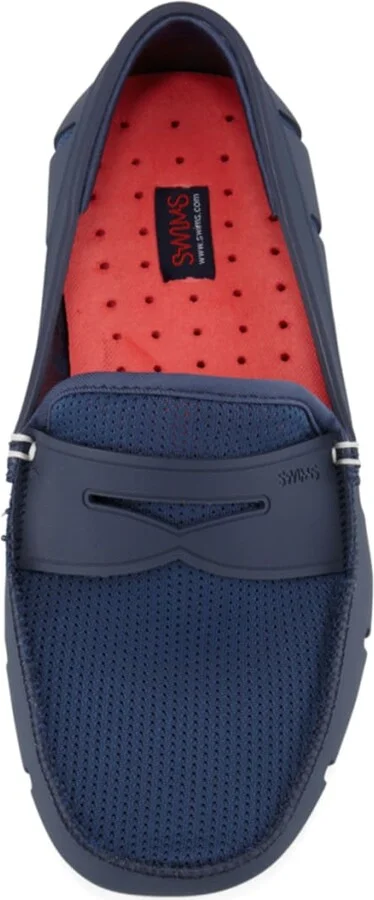 Mesh and Rubber Penny Loafer, Navy - Image 6