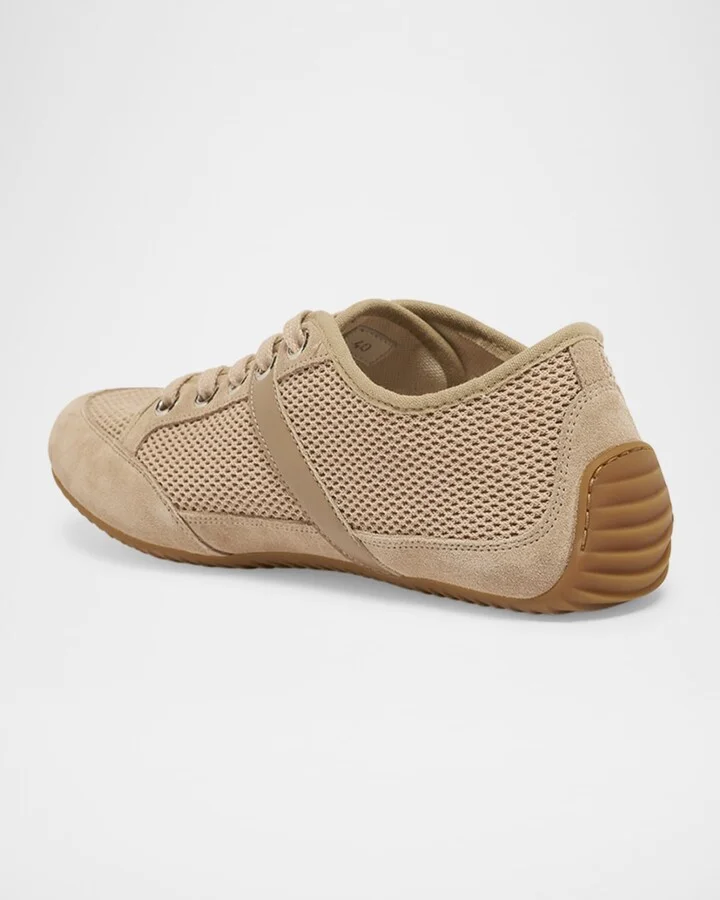 Mesh And Suede Slim Low-Top Sneakers - Image 4