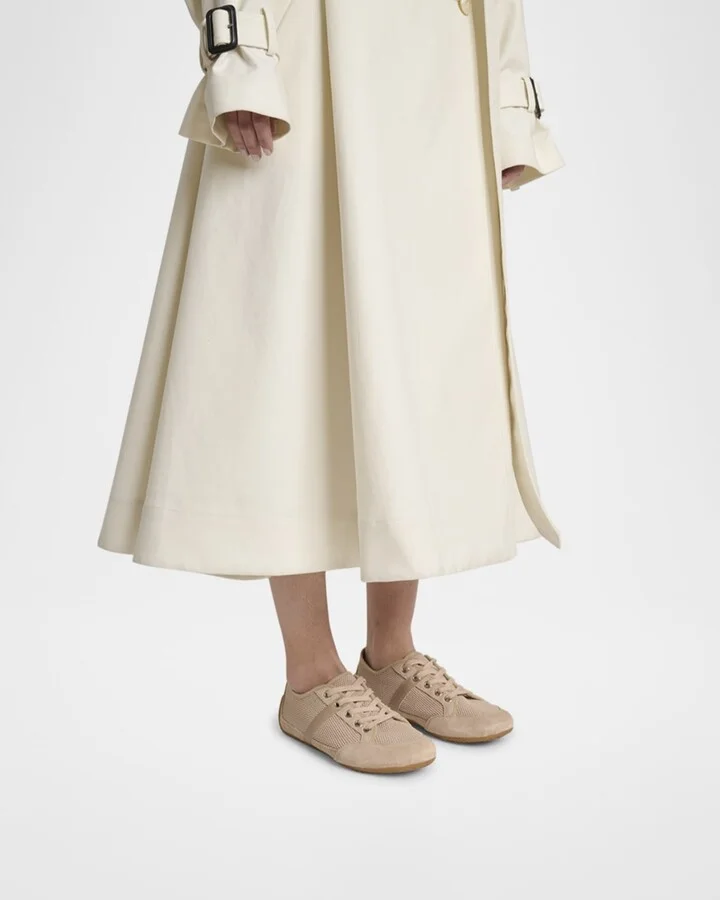 Mesh And Suede Slim Low-Top Sneakers - Image 6