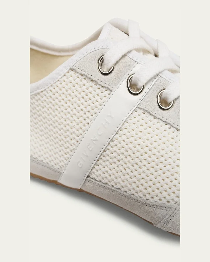 Mesh And Suede Slim Low-Top Sneakers - Image 2