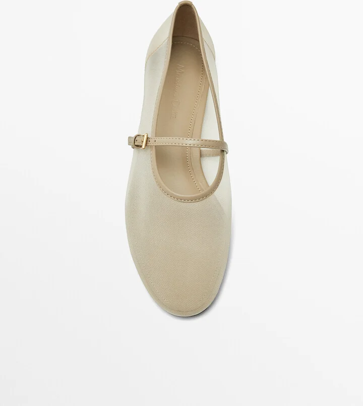 Mesh Ballet Flats With Strap Across The Instep - Image 5