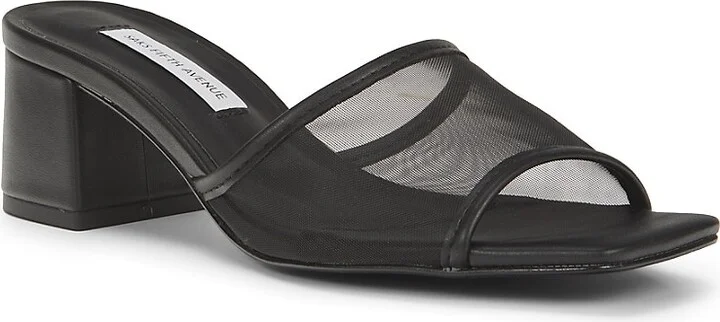Mesh Block-Heel Slide Sandals - Image 2