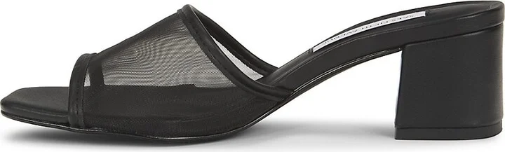 Mesh Block-Heel Slide Sandals - Image 4