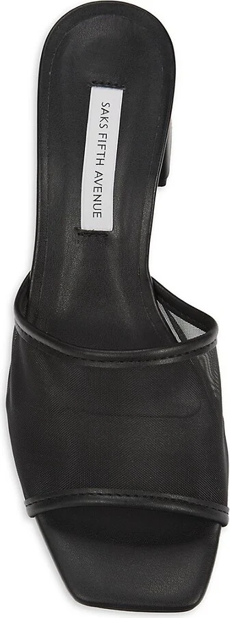 Mesh Block-Heel Slide Sandals - Image 5