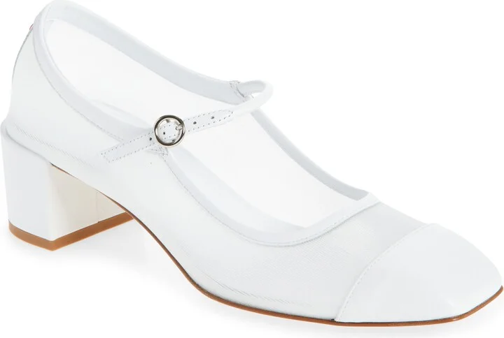 Mesh Cap Toe Mary Jane Pump