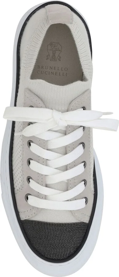 Mesh Cotton And Suede Sneakers - Image 4