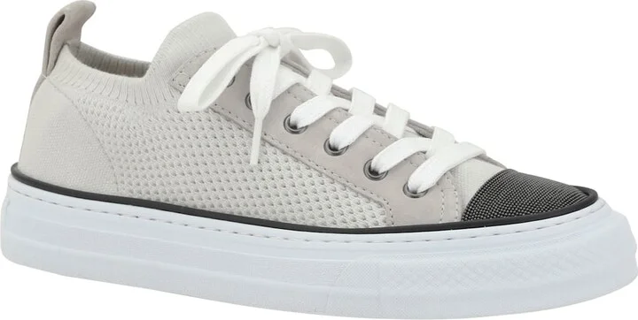 Mesh Cotton And Suede Sneakers