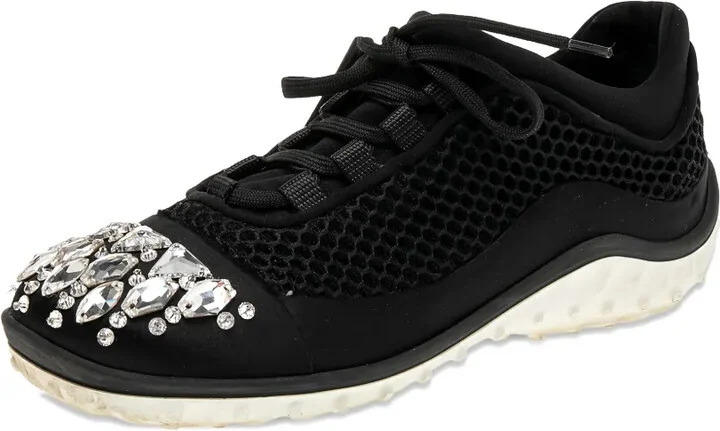 Mesh Crystal-Embellished Sneakers - Image 2
