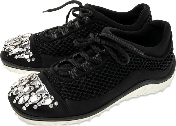 Mesh Crystal-Embellished Sneakers - Image 3