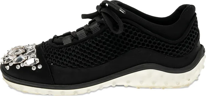 Mesh Crystal-Embellished Sneakers