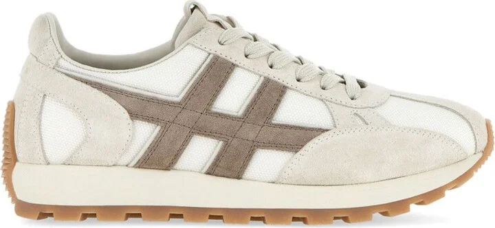 Mesh Design Sneakers With Suede Trim
