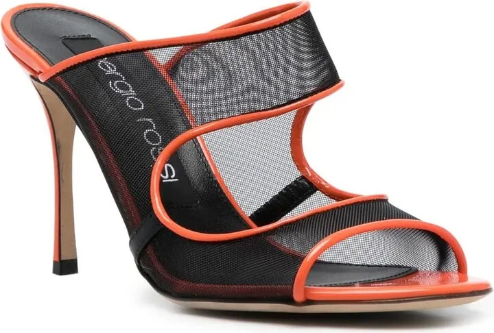 Mesh Detail Open-Toe Pumps - Image 2