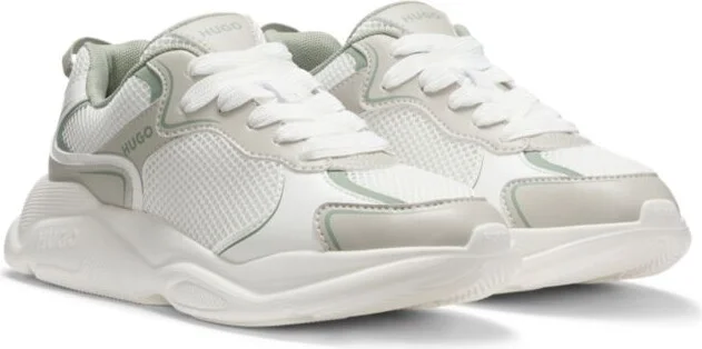 Mesh-detail trainers with rear pull loop