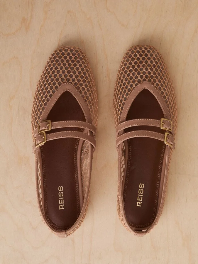 Mesh Double-strap Ballet Flats - Image 3