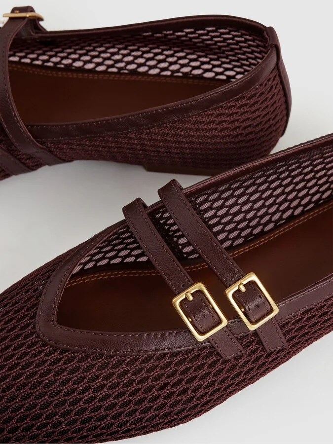 Mesh Double-strap Ballet Flats - Image 4
