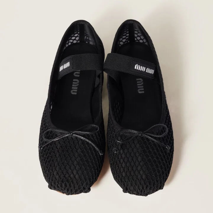 Mesh fabric ballerinas - Image 4