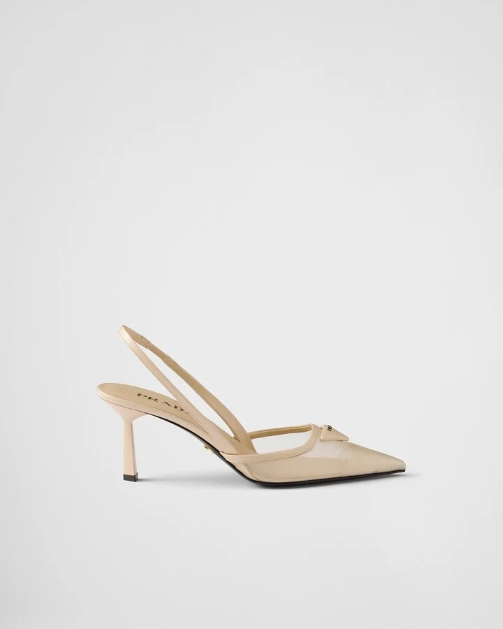 Mesh fabric slingback pumps - Image 2