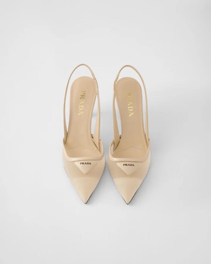Mesh fabric slingback pumps - Image 3