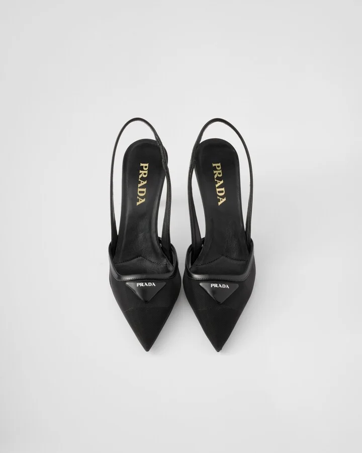 Mesh fabric slingback pumps - Image 3